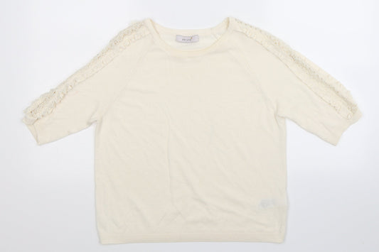 Marks and Spencer Womens White  Knit Pullover Jumper Size 12