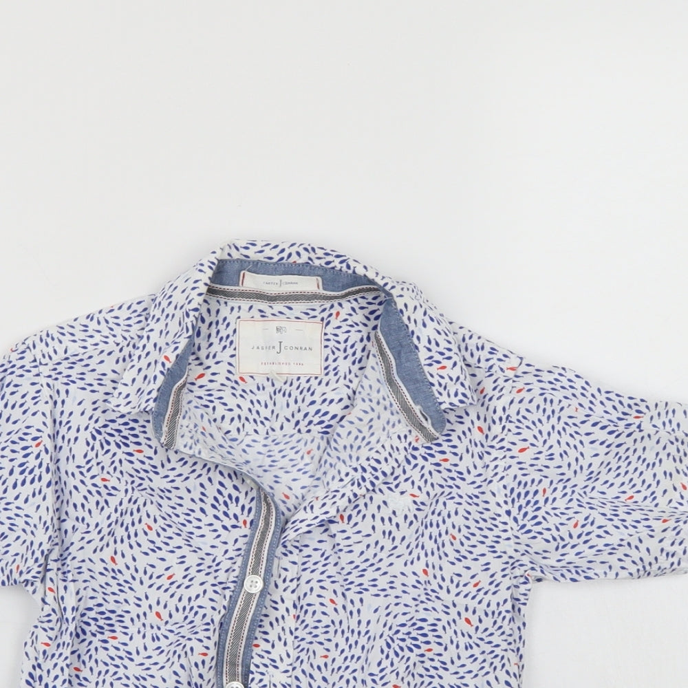 Jasper Conran Boys Blue Animal Print  Basic Button-Up Size 7 Years