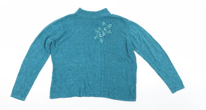 Bonmarché Womens Blue Fair Isle Pullover Jumper Size M