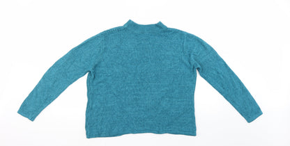 Bonmarché Womens Blue Fair Isle Pullover Jumper Size M