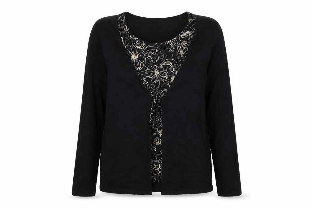 EWM Womens Black   Pullover Sweatshirt Size 14