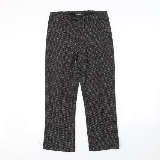 Bonmarché Womens Black Herringbone  Dress Pants Trousers Size 12 L25 in