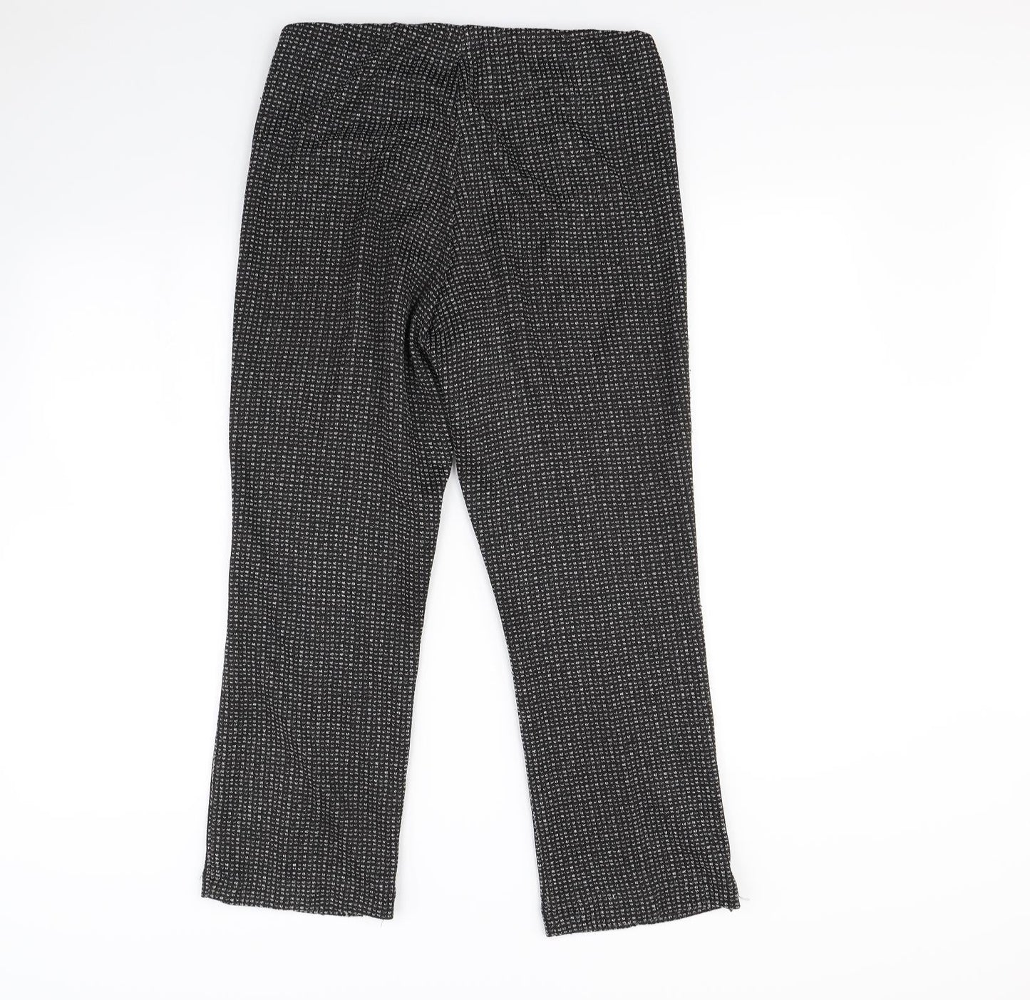 Bonmarché Womens Black Herringbone  Dress Pants Trousers Size 12 L25 in
