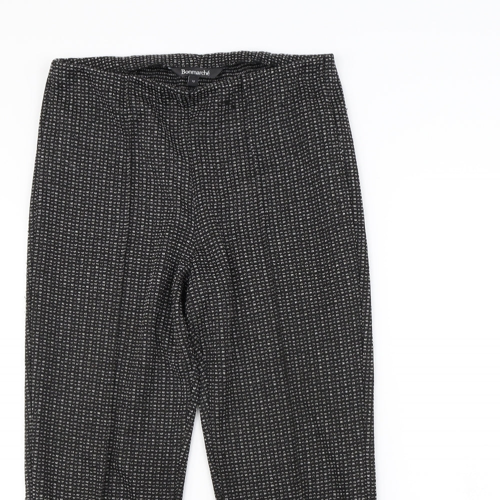 Bonmarché Womens Black Herringbone  Dress Pants Trousers Size 12 L25 in