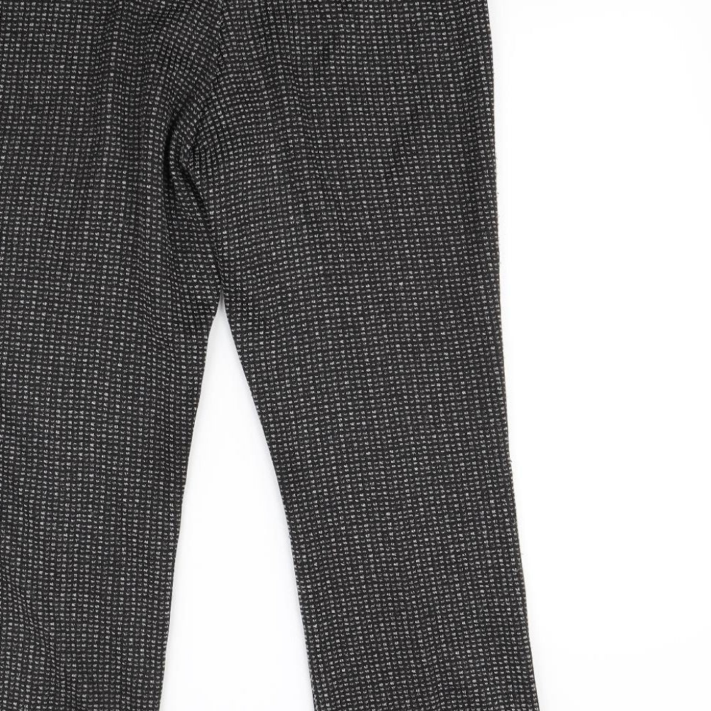 Bonmarché Womens Black Herringbone  Dress Pants Trousers Size 12 L25 in