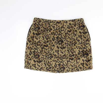Preloved NEXT  Womens Brown Animal Print  Mini Skirt Size 10 - Back