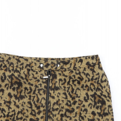 Preloved NEXT  Womens Brown Animal Print  Mini Skirt Size 10 - Detail