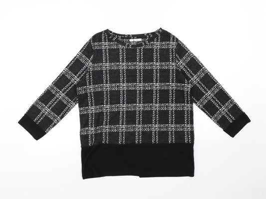 TU Womens Black Check  Pullover Jumper Size 10