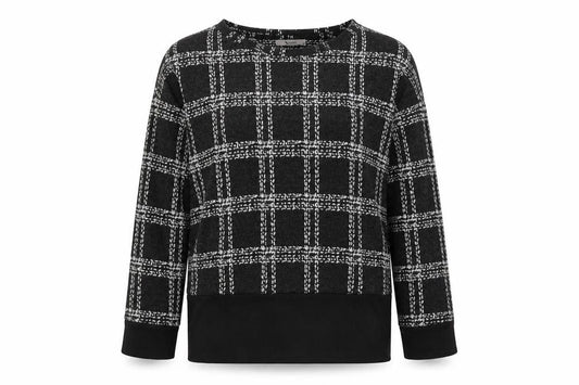 Tu Womens Black Check  Pullover Jumper Size 10