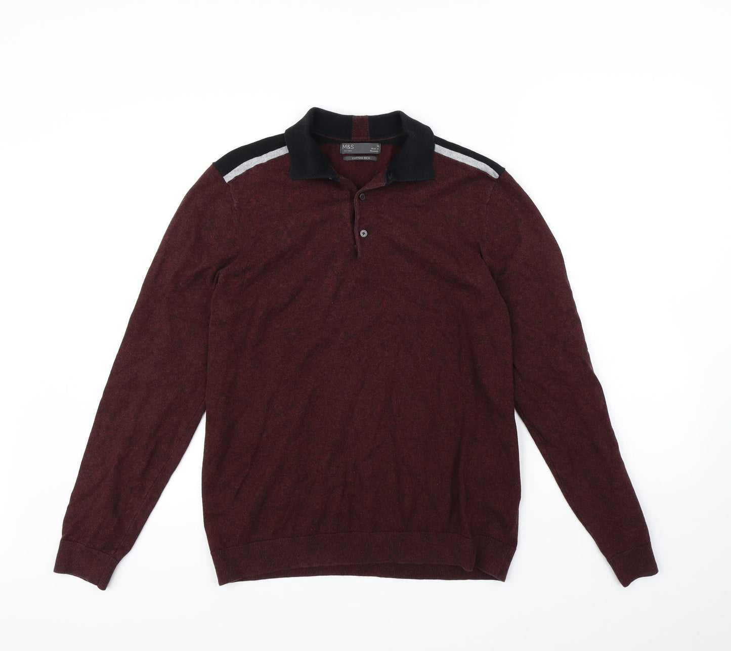 M&S Mens Red   Pullover Jumper Size M