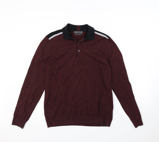 M&S Mens Red   Pullover Jumper Size M