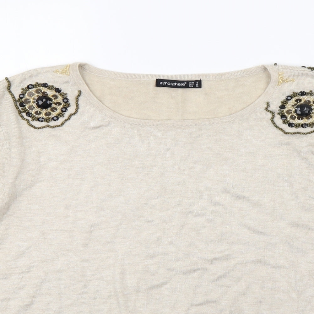 Atmosphere Womens Beige   Pullover Jumper Size 16