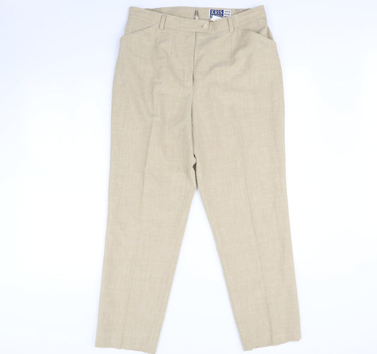 Kris Reutter Womens Beige   Dress Pants Trousers Size 16 L30 in