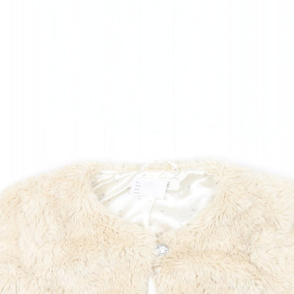 Preloved H&M Girls White   Jacket  Size 5-6 Years - Detail