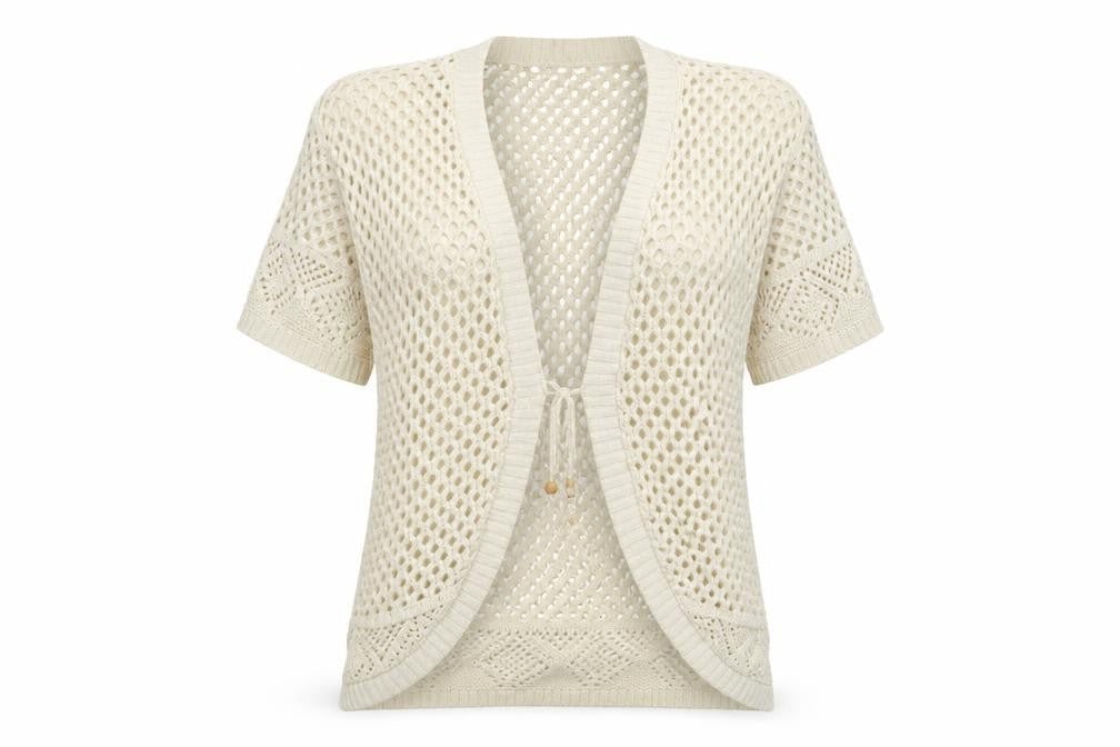raz Womens White  Knit Cardigan Jumper One Size