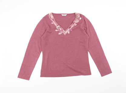 Preloved Joanna Hope Womens Pink   Pullover Jumper Size 12 - Front