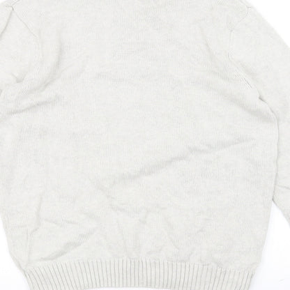 Preloved Easy Mens White  Knit Pullover Jumper Size S - Label