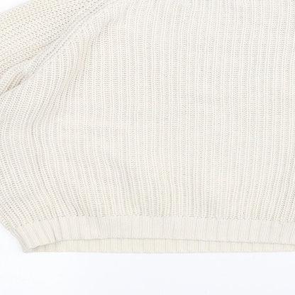 Next Womens White  Knit Pullover Jumper Size M