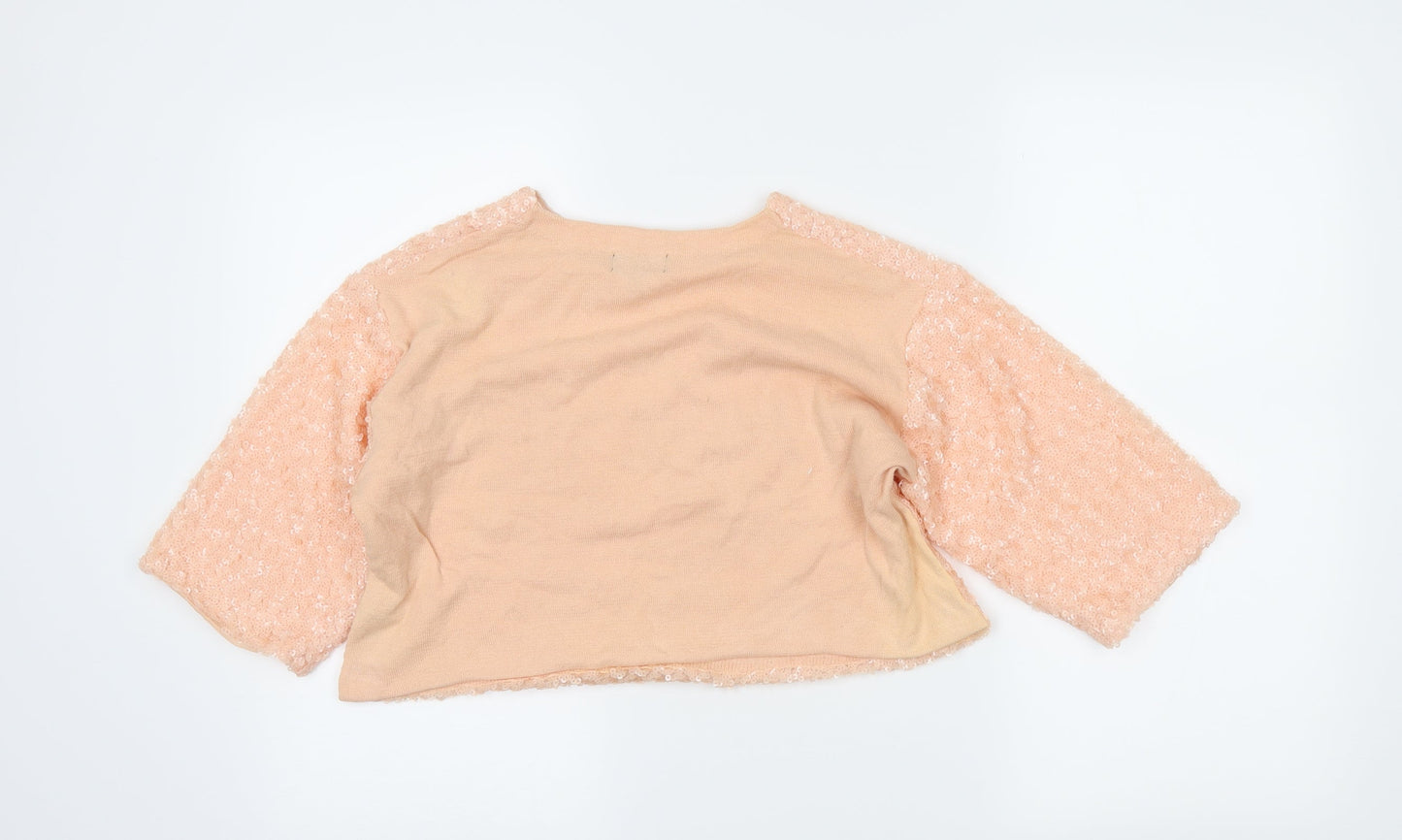 Topshop Womens Pink   Cropped T-Shirt Size 10