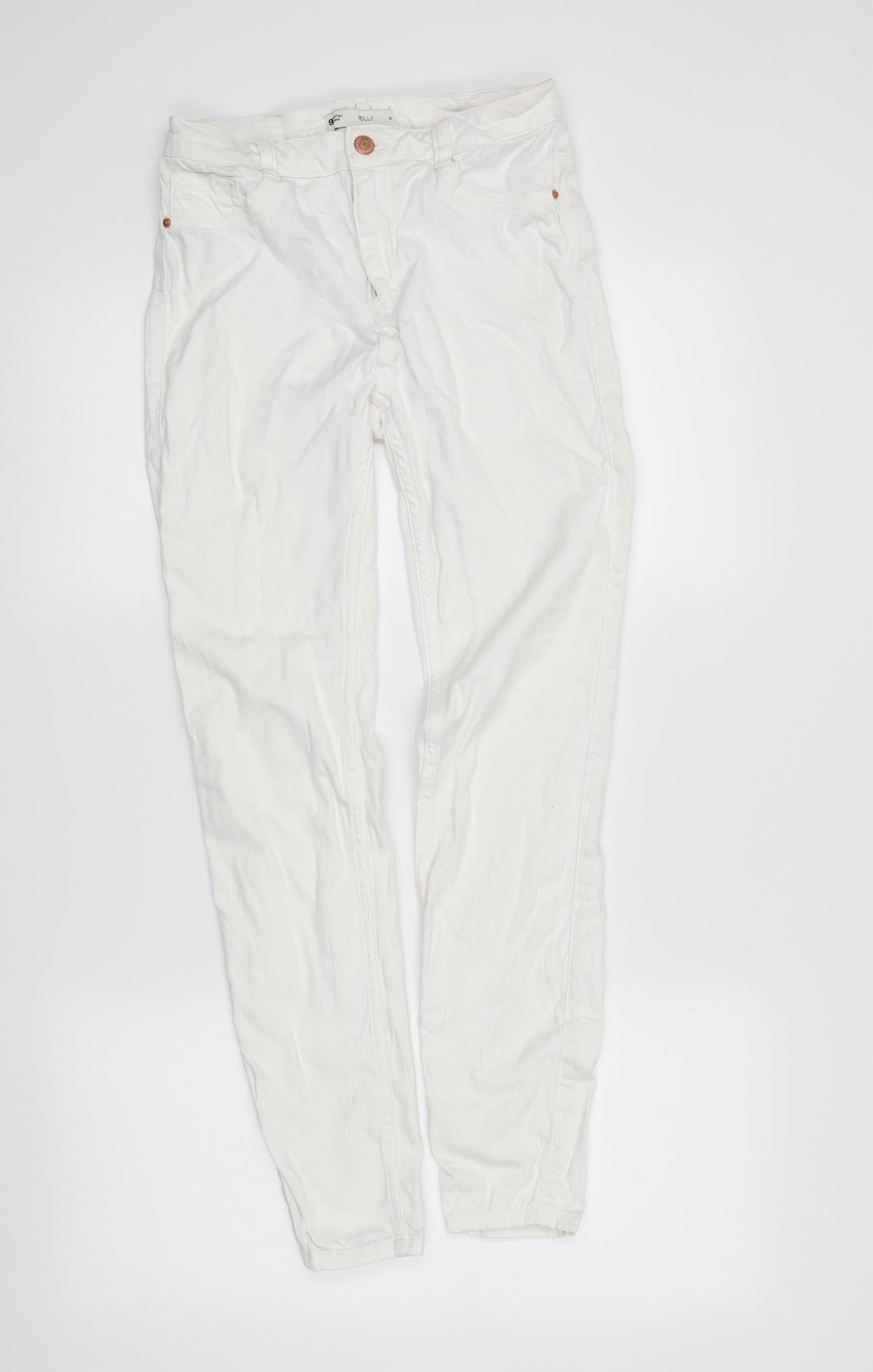 molly  Womens White   Skinny Jeans Size M L20 in