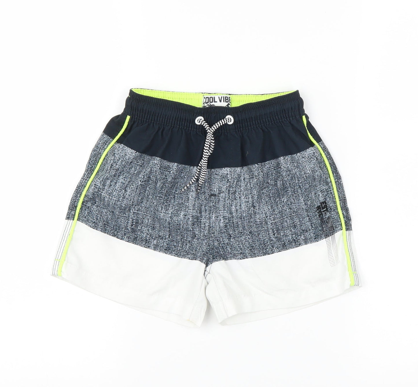 Matalan Boys Black Striped  Sweat Shorts Size 4-5 Years - Swim Wear