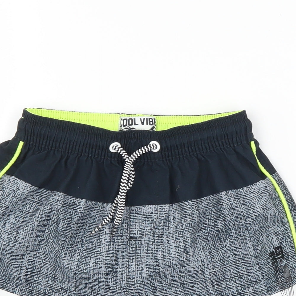Matalan Boys Black Striped  Sweat Shorts Size 4-5 Years - Swim Wear