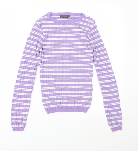 Primark Womens Purple Striped Knit Pullover Jumper Size XS