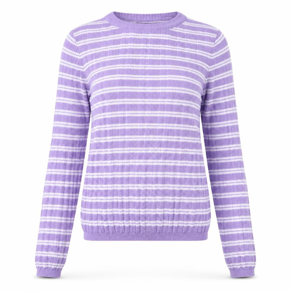 Primark Womens Purple Striped Knit Pullover Jumper Size XS
