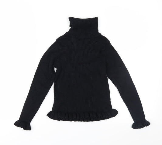 Matalan Girls Black  Knit Pullover Jumper Size 9 Years