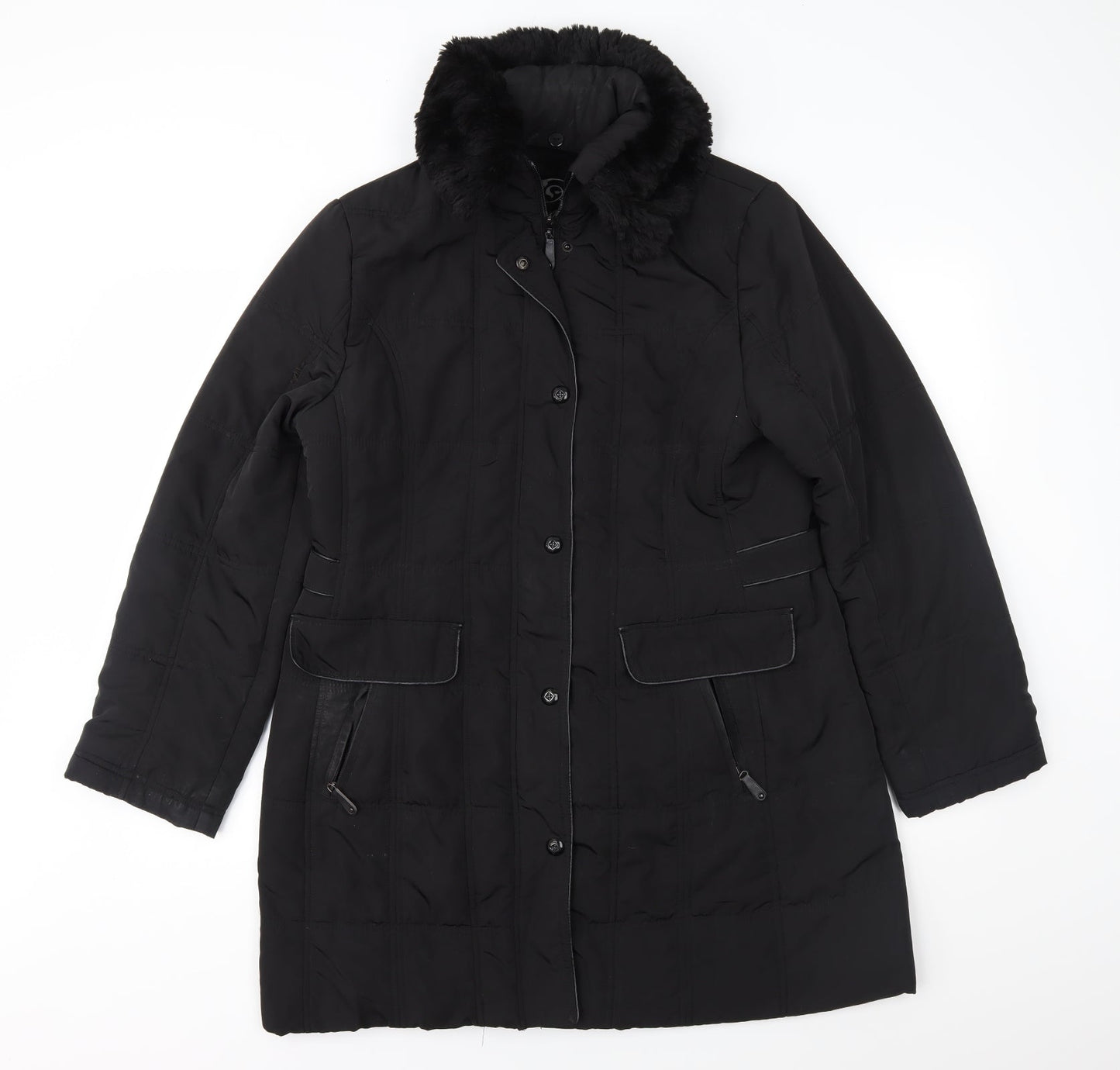 Klass Womens Black   Overcoat Coat Size M