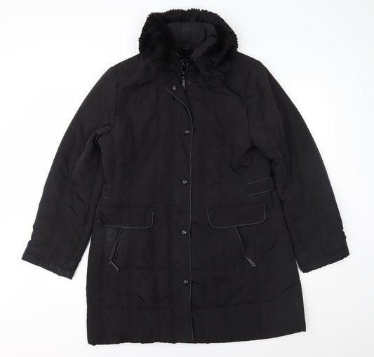 Klass Womens Black   Overcoat Coat Size M