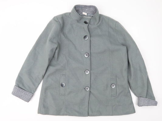 Anne De Lancay Womens Grey  Fleece Jacket Coat Size M