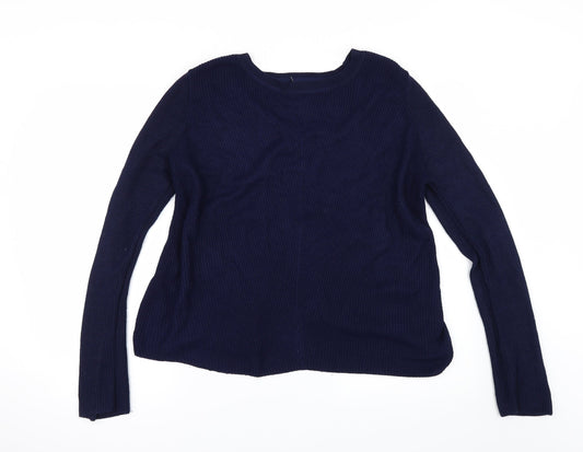 Topshop Womens Blue   Pullover Jumper Size 10  - BACK SPLIT