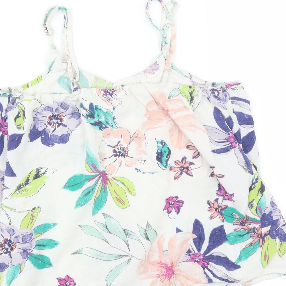 Love To Lounge Womens White Floral  Cami Pyjama Top Size XS