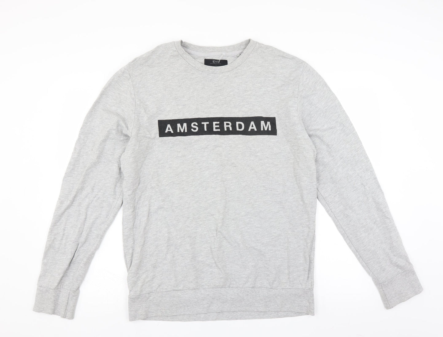 Acw85 Mens Grey   Pullover Sweatshirt Size L  - Amsterdam