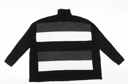 Preloved Marble Womens Black Striped  Pullover Jumper Size S - Front