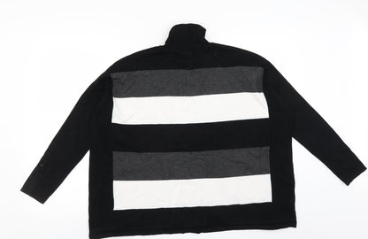 Preloved Marble Womens Black Striped  Pullover Jumper Size S - Back