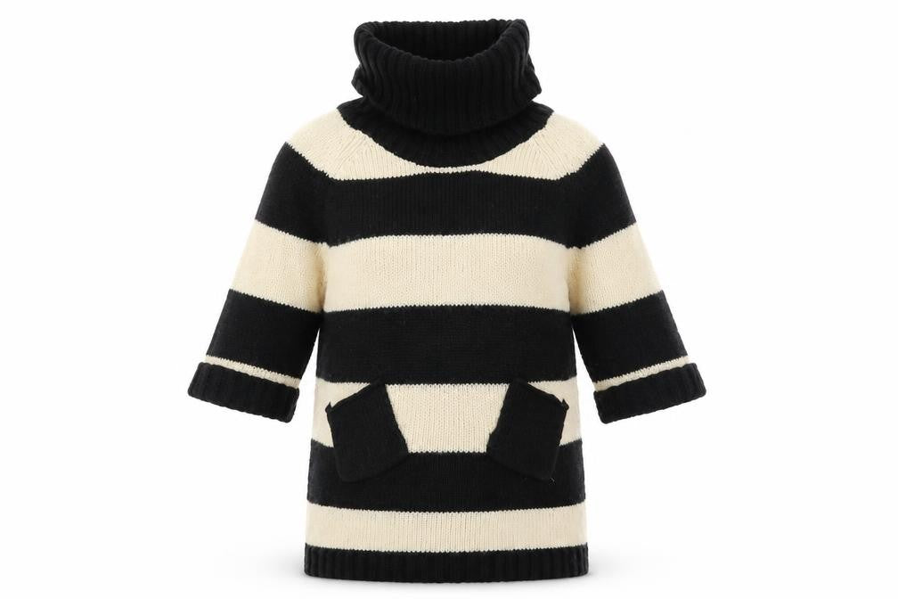 Warehouse Womens Black Striped  Pullover Jumper Size 10