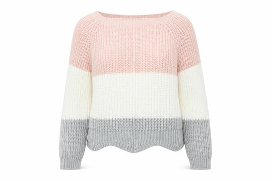 Cameo Rose Womens Pink Pullover Jumper Size S - Scallop Hem