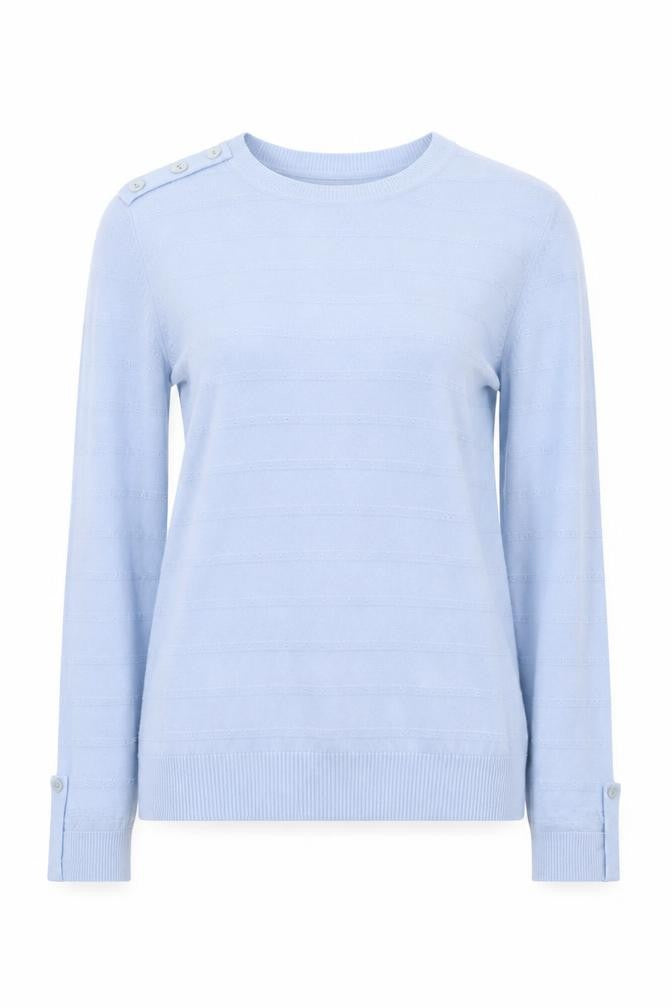 Classic Womens Blue Striped Knit Pullover Jumper Size 8