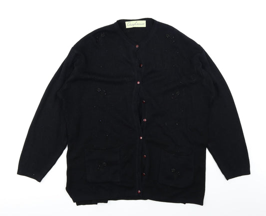 Daisy Leisure Womens Black   Cardigan Jumper Size L