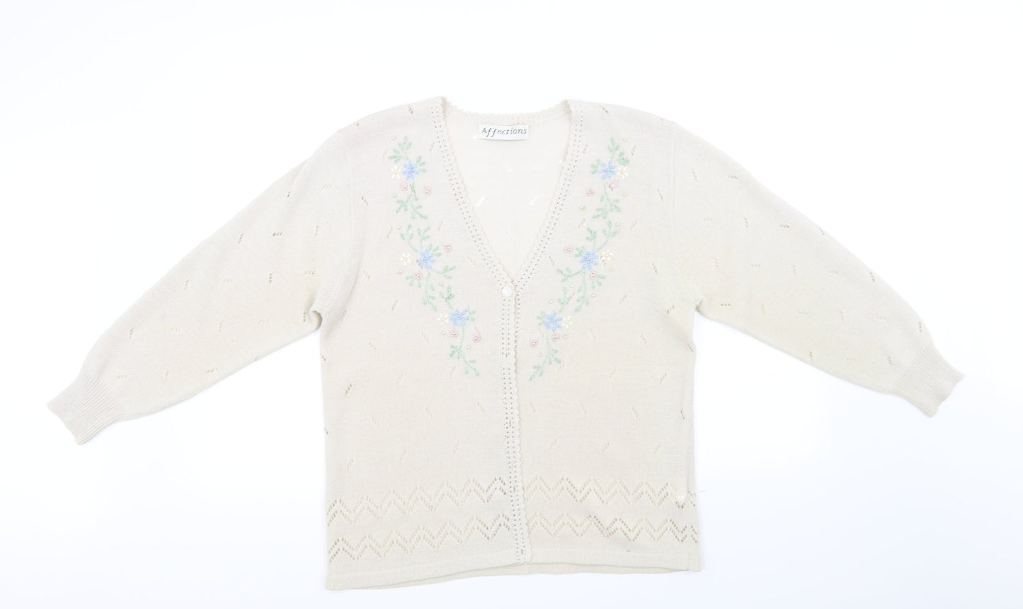 Affections Womens Beige   Cardigan Jumper Size L