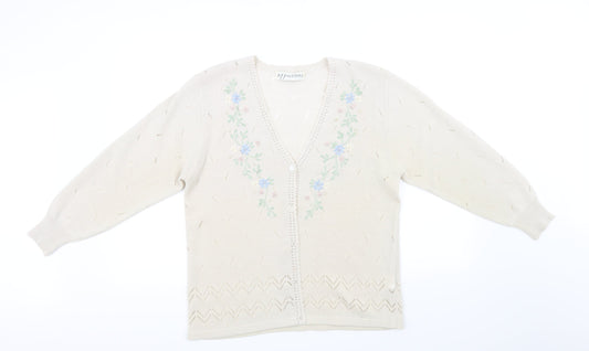 Affections Womens Beige   Cardigan Jumper Size L