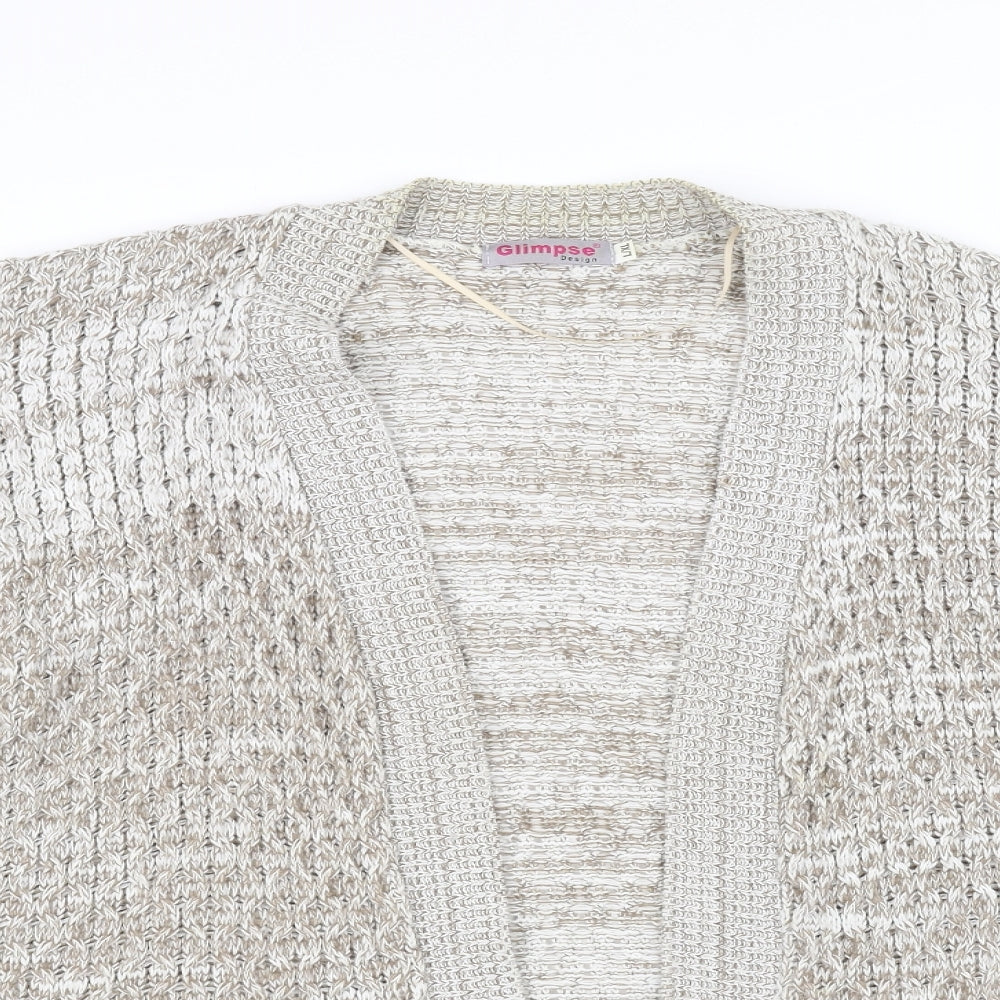 Glimpse Womens Beige   Cardigan Jumper Size L