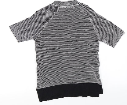 Next Womens White Striped  Pullover Jumper Size 12