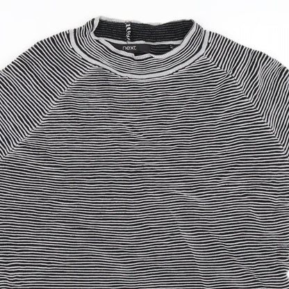 Next Womens White Striped  Pullover Jumper Size 12