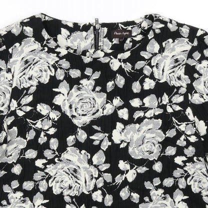 Phase Eight  Womens Black Floral  Basic Blouse Size 10