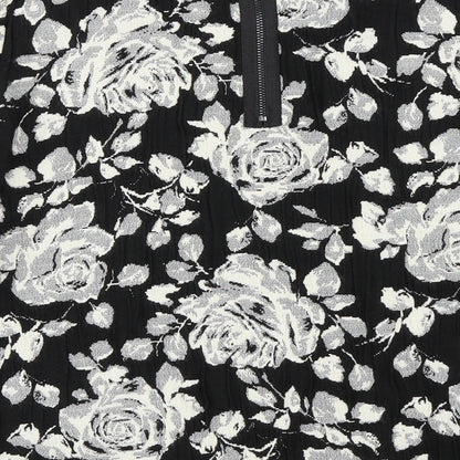 Phase Eight  Womens Black Floral  Basic Blouse Size 10