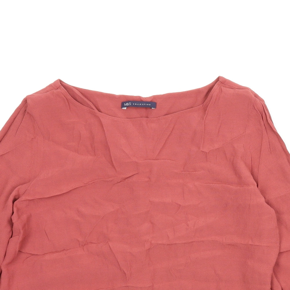 M&S Womens Red   Basic Blouse Size 12
