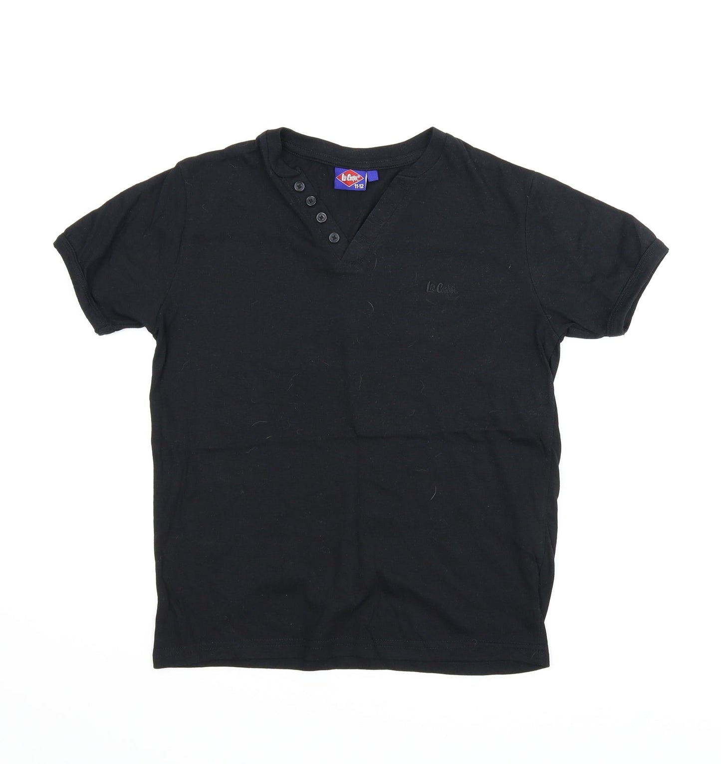 Lee Cooper Boys Black   Basic T-Shirt Size 11-12 Years